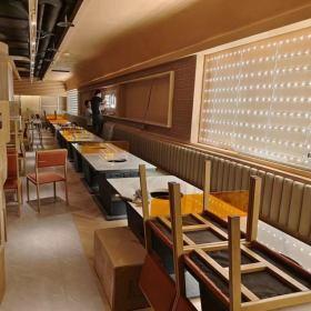 西安漢熙山料理級自助烤肉餐廳餐桌椅及沙發(fā)卡座交貨完成